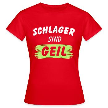 Schlager are horny - Women's T-Shirt - red - Front - AI Model Female 172 dark (172cm)