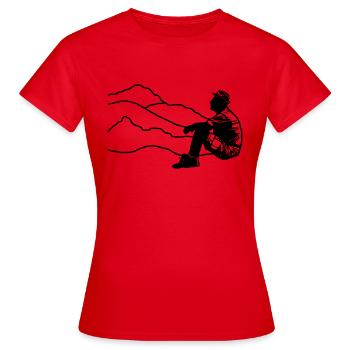 pause randonnée - T-shirt Femme - rouge - Devant - AI Model Female 172 dark (172cm)