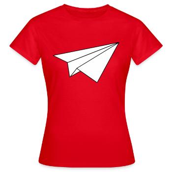 Avion en papier - T-shirt Femme - rouge - Devant - AI Model Female 172 dark (172cm)