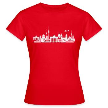Horizon de Berlin - T-shirt Femme - rouge - Devant - AI Model Female 172 dark (172cm)
