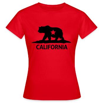 california - Women's T-Shirt - red - Front - AI Model Female 172 dark (172cm)