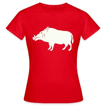 wildschwein - Frauen T-Shirt - Rot - Vorne - AI Model Female 172 dark (172cm)