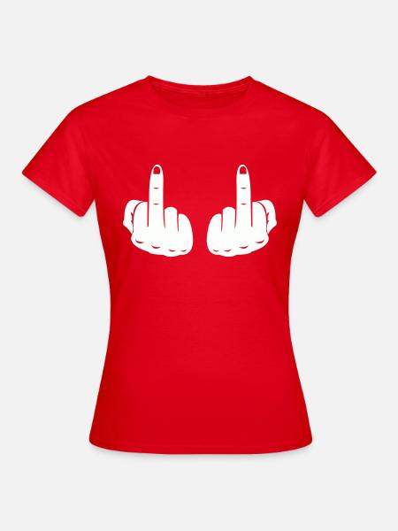 mittelfinger hands - Frauen T-Shirt - Rot
