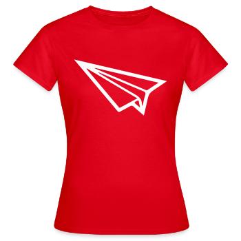 Avion en papier - T-shirt Femme - rouge - Devant - AI Model Female 172 dark (172cm)