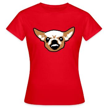 Chihuahua Petit Chien Méchant Crunch Colère Agaçante - T-shirt Femme - rouge - Devant - AI Model Female 172 dark (172cm)
