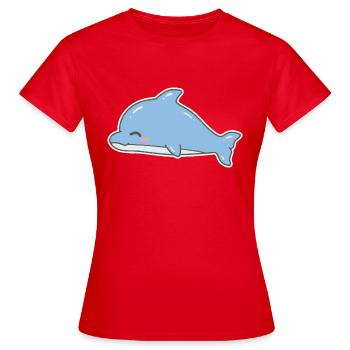 Dauphin dauphin - T-shirt Femme - rouge - Devant - AI Model Female 172 dark (172cm)