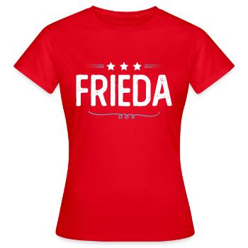 Frieda - Frauen T-Shirt - Rot - Vorne - AI Model Female 172 dark (172cm)