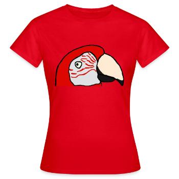 red macaw - Women's T-Shirt - red - Front - AI Model Female 172 dark (172cm)