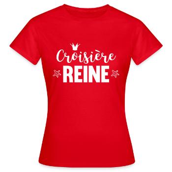 Croisiere reine Cruise Queen Kreuzfahrt Geschenk - Frauen T-Shirt - Rot - Vorne - AI Model Female 172 dark (172cm)