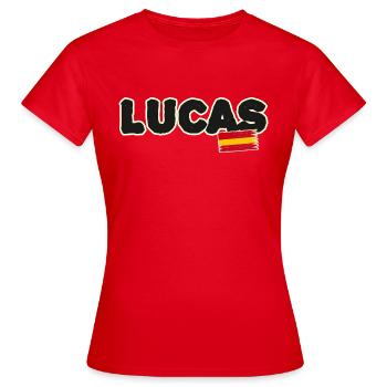 Lucas - T-shirt Femme - rouge - Devant - AI Model Female 172 dark (172cm)