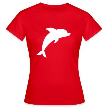 Cadeau de Delfin Blanc - T-shirt Femme - rouge - Devant - AI Model Female 172 dark (172cm)