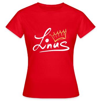 Krone Name Namensschild Linus - Frauen T-Shirt - Rot - Vorne - AI Model Female 172 dark (172cm)