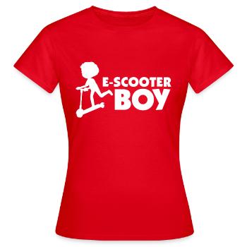 E-Scooter Roller Scooter - T-shirt Femme - rouge - Devant - AI Model Female 172 dark (172cm)
