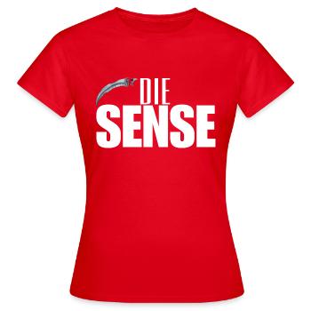 Die Sense - Frauen T-Shirt - Rot - Vorne - AI Model Female 172 dark (172cm)