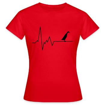 Canard en cours d'exécution - T-shirt Femme - rouge - Devant - AI Model Female 172 dark (172cm)