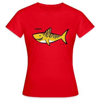 Tigerhai - Frauen T-Shirt - Rot - Vorne - AI Model Female 172 dark (172cm)