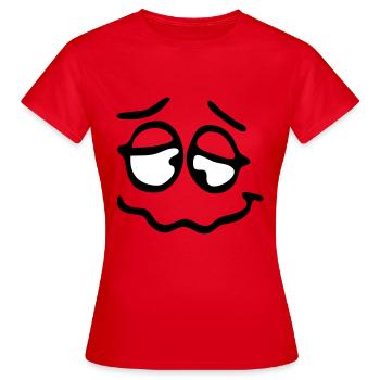 Funny Face, Cartoon Face, Trickfilm, - Frauen T-Shirt - Rot - Vorne - AI Model Female 172 dark (172cm)