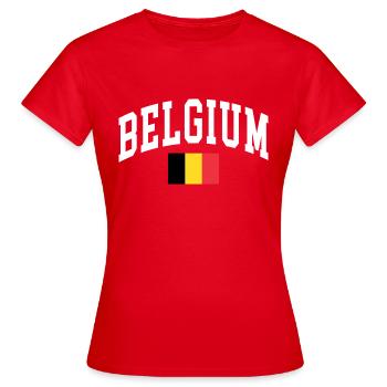 Belgique - T-shirt Femme - rouge - Devant - AI Model Female 172 dark (172cm)