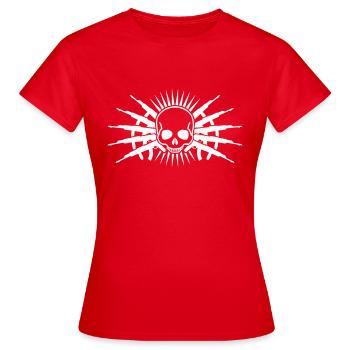 skull guns - Frauen T-Shirt - Rot - Vorne - AI Model Female 172 dark (172cm)