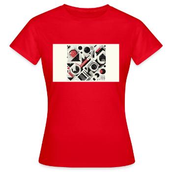 Abstract - Women's T-Shirt - red - Front - AI Model Female 172 dark (172cm)