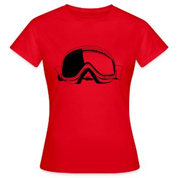 Skibrille - Frauen T-Shirt - Rot - Vorne - AI Model Female 172 dark (172cm)