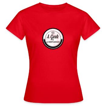 Geek Gentleman - Frauen T-Shirt - Rot - Vorne - AI Model Female 172 dark (172cm)