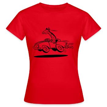 Girafe voiture amusante 1c - T-shirt Femme - rouge - Devant - AI Model Female 172 dark (172cm)