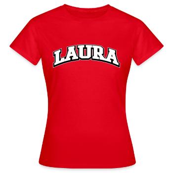 Laura College Uni School Gift - T-shirt Femme - rouge - Devant - AI Model Female 172 dark (172cm)