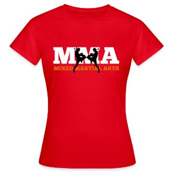 MMA - T-shirt Femme - rouge - Devant - AI Model Female 172 dark (172cm)