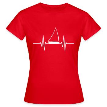 Voile Battement De Coeur Marin Capitaine Voilier - T-shirt Femme - rouge - Devant - AI Model Female 172 dark (172cm)