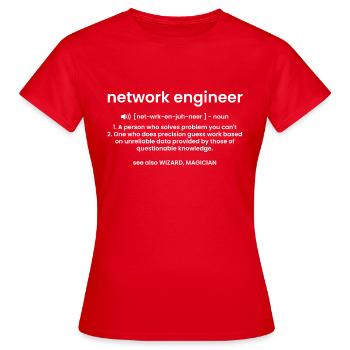 définition d’ingénieur réseau, ingénierie réseau - T-shirt Femme - rouge - Devant - AI Model Female 172 dark (172cm)