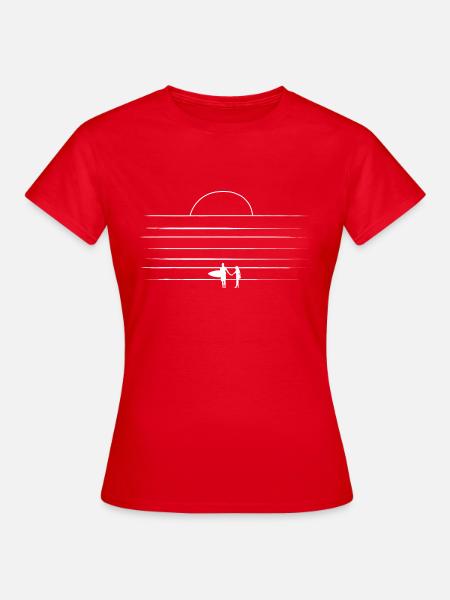 Surfing Surfboard Surfer Geschenksidee - Frauen T-Shirt - Rot