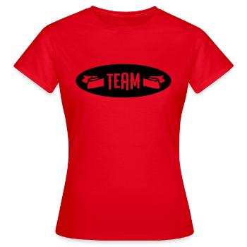 équipe - T-shirt Femme - rouge - Devant - AI Model Female 172 dark (172cm)