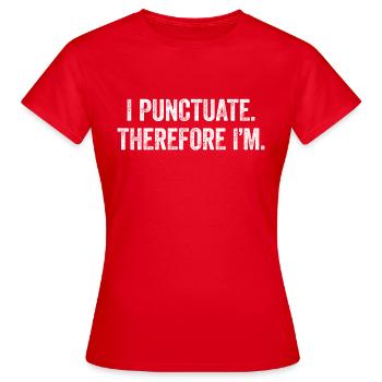 Grammar nerds love punctuation marks - Women's T-Shirt - red - Front - AI Model Female 172 dark (172cm)
