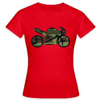 Motorcycle camouflage - Women's T-Shirt - red - Front - AI Model Female 172 dark (172cm)