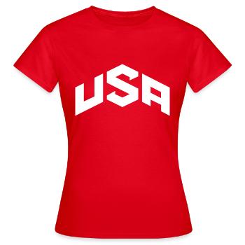 États-Unis - T-shirt Femme - rouge - Devant - AI Model Female 172 dark (172cm)