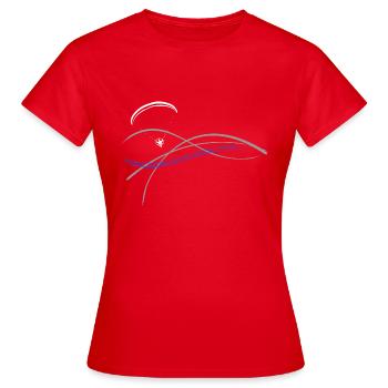 Libert'All Paramotor 3 Stränge blau - Frauen T-Shirt - Rot - Vorne - AI Model Female 172 dark (172cm)