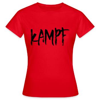 Kampf - Frauen T-Shirt - Rot - Vorne - AI Model Female 172 dark (172cm)