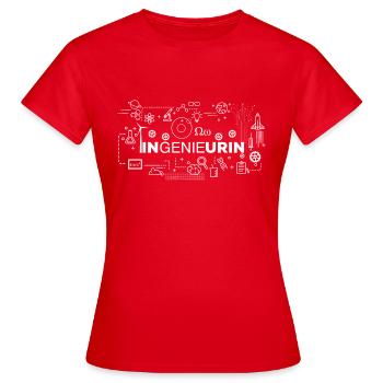 Ingenieurin Genie Wortspiel Geschenk - Frauen T-Shirt - Rot - Vorne - AI Model Female 172 dark (172cm)