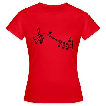 music note - Women's T-Shirt - red - Front - AI Model Female 172 dark (172cm)