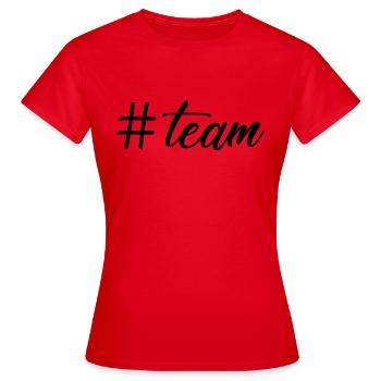 hashtag # team - T-shirt Femme - rouge - Devant - AI Model Female 172 dark (172cm)