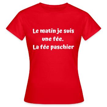 J'ai promis de vous faire rire aujourd'hui - T-shirt Femme - rouge - Devant - AI Model Female 172 dark (172cm)
