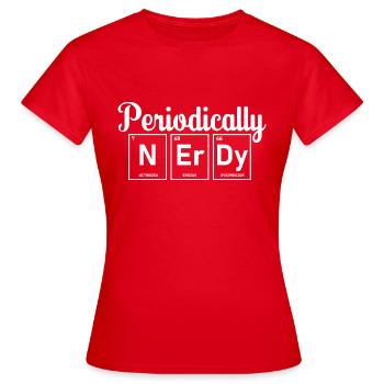 Periodisch nerdig - Biologe Chemiestudent - Frauen T-Shirt - Rot - Vorne - AI Model Female 172 dark (172cm)