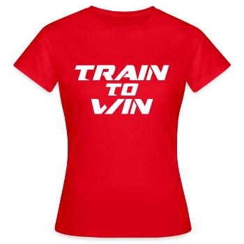 TRAINS TO WIN - Women's T-Shirt - red - Front - AI Model Female 172 dark (172cm)