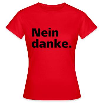 No thank you. - Women's T-Shirt - red - Front - AI Model Female 172 dark (172cm)