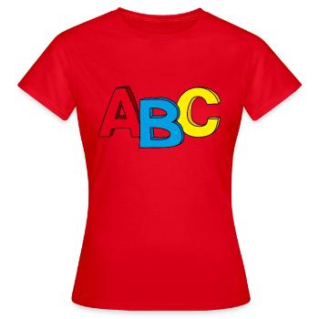 Motif ABC, idéal pour la scolarisation précoce - T-shirt Femme - rouge - Devant - AI Model Female 172 dark (172cm)