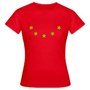 5 étoiles dorées - T-shirt Femme - rouge - Devant - AI Model Female 172 dark (172cm)