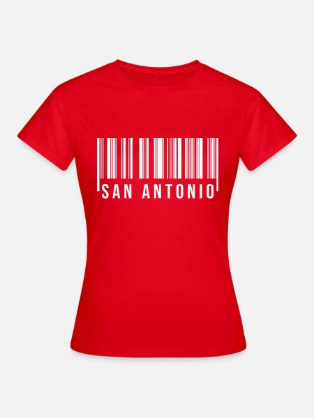 San Antonio Barcode - Frauen T-Shirt - Rot