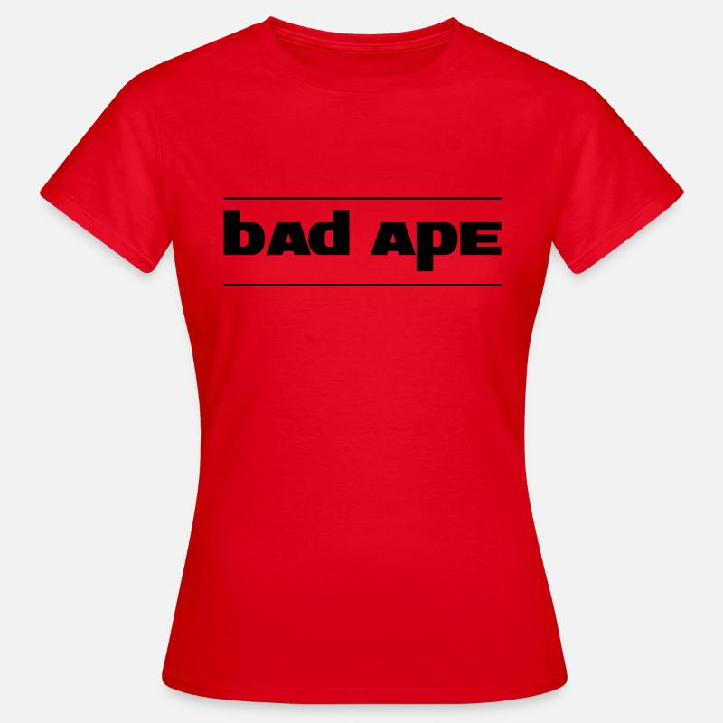 Bad Ape (Black Text) - Women's T-Shirt - red