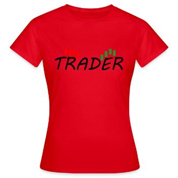 Trader - T-shirt Femme - rouge - Devant - AI Model Female 172 dark (172cm)